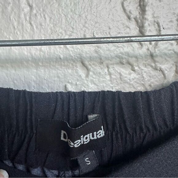 DESIGUAL Palazzo Pant Women Small Pull On Wide Leg Flower Casual Boho Resort - Picture 9 of 11